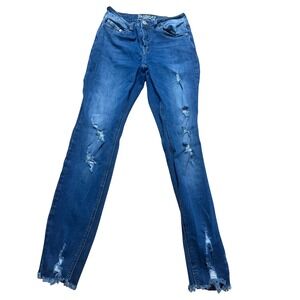 Resfeber Skinny Boyfriend Jeans Distressed Denim Blue‎ Size 4